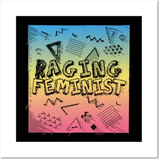 Raging Feminist - 80s Style Pixel Tee Design Posters and Art